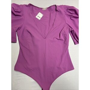 Free People Va Va Voop Bodysuit Wildberry Large